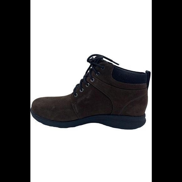 Clarks Unstructured Leather Lace-Up Boots Un Adorn Walk Brown - Medium - Picture 2 of 5